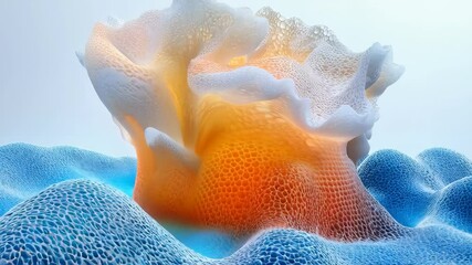 Wall Mural - Abstract 3D structure with vibrant colors and intricate textures resembling organic forms.