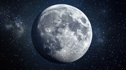 Wall Mural - Full moon in the night sky, a celestial orb.