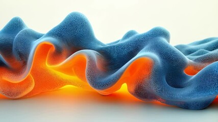 Wall Mural - Abstract flowing shapes in vibrant colors create a modern texture with a glowing effect.