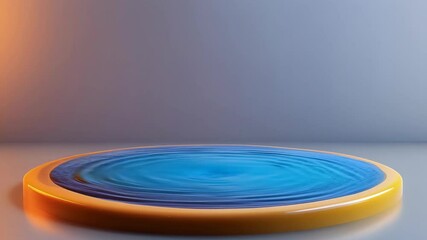 Wall Mural - A vibrant blue pool of water creates mesmerizing ripples against a modern textured background.