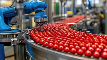 Poster - Modern industrial robots performing repetitive assembly line operations efficiently, no people