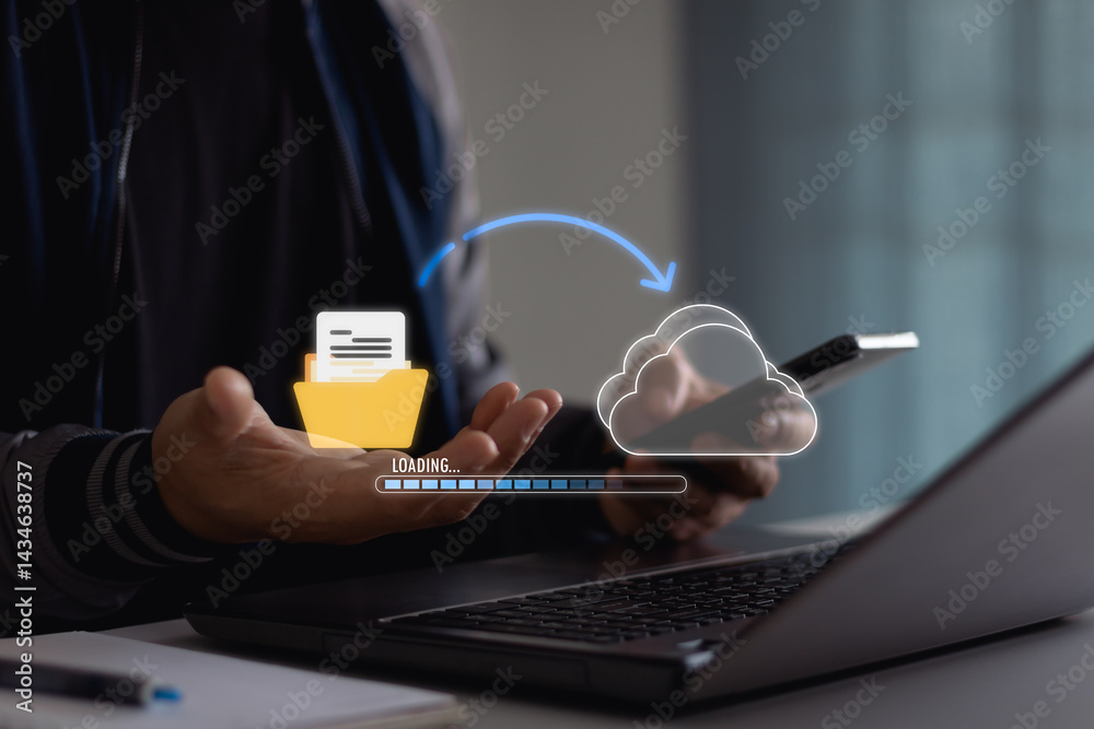 Transfer files data system relocation on cloud system technology ...