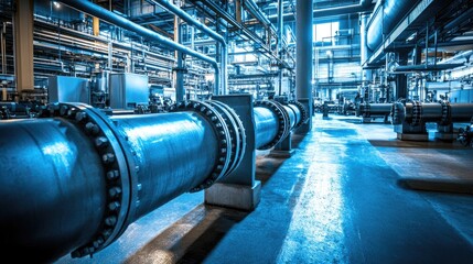 Poster - SCADA system monitoring automated processes in a modern, efficient smart factory layout, no people
