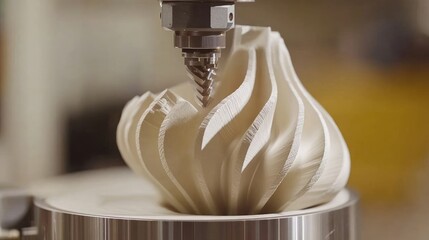 Poster - Smart CNC machines adjusting parameters automatically using AI feedback loops, no people