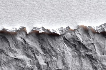 Poster - Close-up shot of torn white paper with a textured surface, revealing the rough edges and raw texture beneath, creating an abstract and artistic visual element.