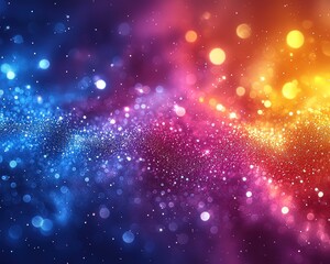 Wall Mural - Vibrant cosmic background with colorful bokeh lights and sparkling stars