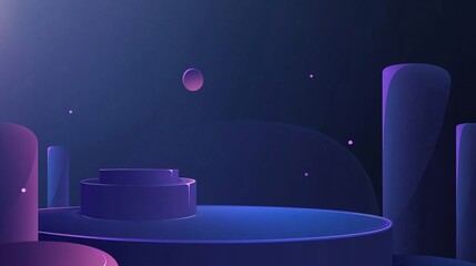 Wall Mural - abstract futuristic pedestal display stage