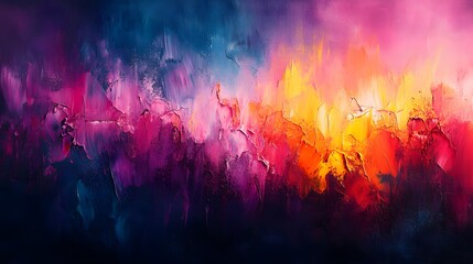 Aufkleber - A captivating abstract painting bursting with vibrant colors. Deep purples blend into blues and warm tones of yellow, orange, and red, creating a dynamic flow. Abstract Medical Pain