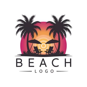 Beach logo vector template