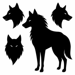 Poster - A vector illustration features a set of animal silhouettes including dog and cat icons in a clean design