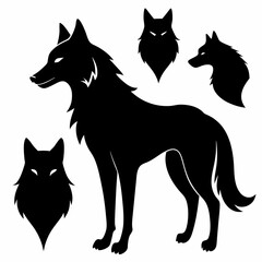 Poster - A vector illustration features a set of animal silhouettes including dog and cat icons in a clean design