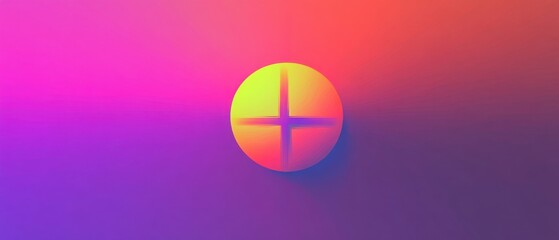 Wall Mural - Abstract gradient background with vibrant colors and geometric plus sign in the center, creating a modern and eyecatching design