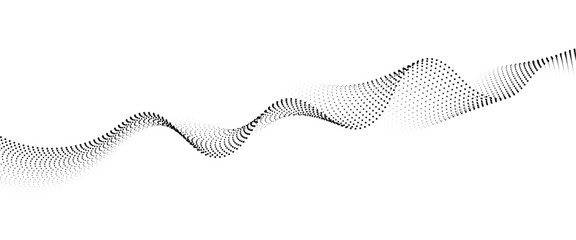 Leinwandbilder - Flowing Dot Wave halftone gradient pattern on transparent background	
