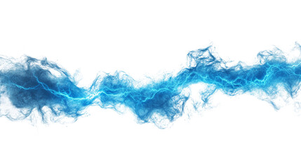 Poster - Abstract Light Blue Electric Discharge Illustration on Transparent Isolated Backdrop