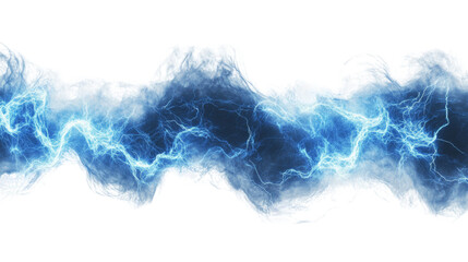 Poster - Isolated fractal lightning design with vibrant blue hues on a transparent backdrop