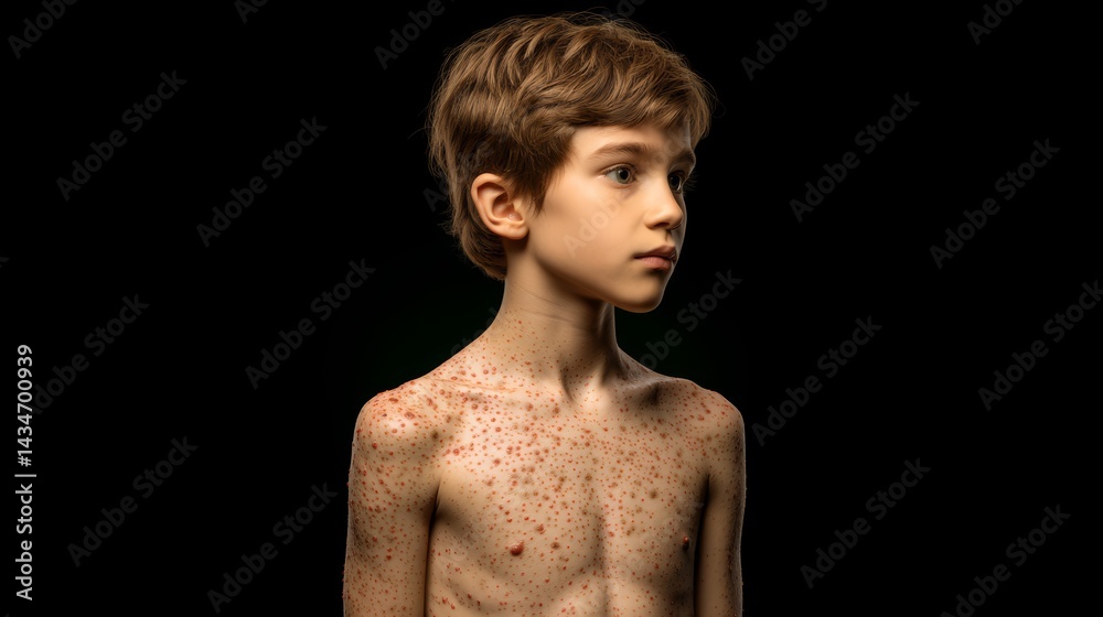 Stock-Foto „Red Itchy Rash on Child with Bumps and Skin Irritation in ...