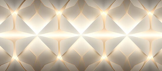 Poster - Illuminated geometric pattern with starbursts design and symmetrical arrangement