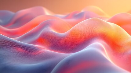 Poster - Abstract waves cascade in a gradient of blues, purples, pinks, oranges, and yellows, creating a serene and visually appealing texture. A captivating stock photo. Abstract Medical Pain