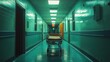 © cusniatul - Empty hospital hallway, gurney, night, eerie