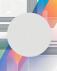 Aufkleber - Abstract colorful geometric background with a central circle for text or logo