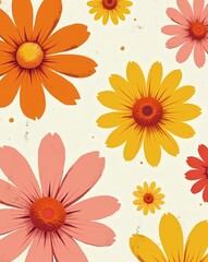Poster - a close-up shot of a collection of colorful flowers with intricate details 
