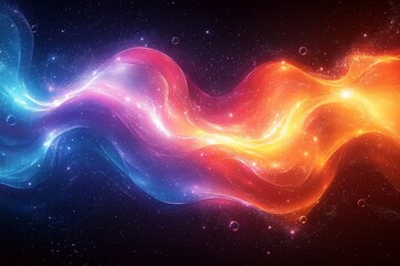 colorful energy wave, cosmic background, abstract art, website design