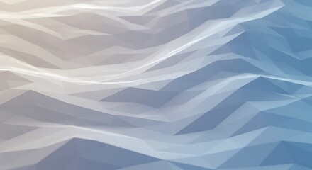 Poster - Abstract Geometric Low Poly Background with Blue Gradient Waves