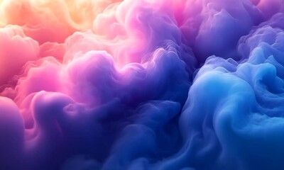 Poster - Enchanting Pastel Cloudscape: A Dreamy Voyage Through Swirls of Pink, Purple and Blue Hues