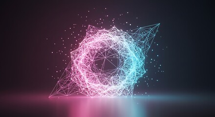 Poster - Abstract Network Connection with Glowing Nodes and Futuristic Design