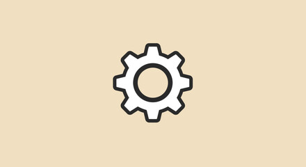 Poster - Gear icon design on beige background representing settings and configuration options for various applications