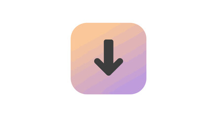 Fototapete - Gradient square with a downward arrow symbol for download and direction applications and user interfaces design for websites and apps