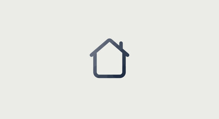 Poster - Minimalist home icon on soft white background a simple representation of real estate and property