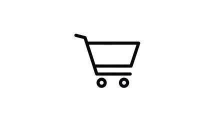 Poster - Minimalist shopping cart icon on white background perfect for e-commerce designs and online retail promotions
