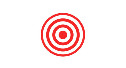 Poster - Red target with concentric circles on white background offering focus and precision for marketing or advertising needs and representing accuracy