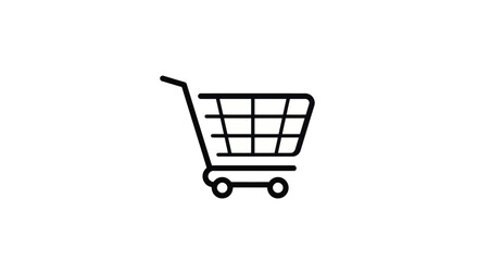 Poster - Shopping cart icon symbol for online store with empty basket for ecommerce and retail business needs
