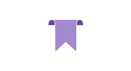 Poster - Simple purple bookmark icon for web design and digital marketing with scroll effect and triangular end for book and reading concepts