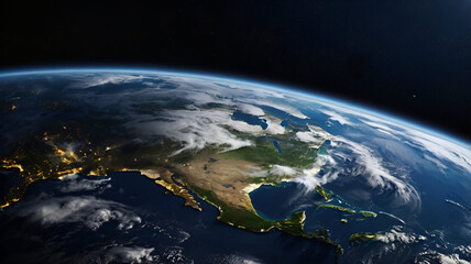 Canvas Print - High-Detail Rendering of Earth from Orbit