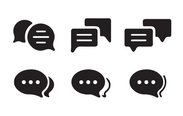 Poster - Text Message Icon. Talk bubble, dialog. Web icon set. Online communication. Conversation, SMS, Notification, Group Chat. Chatting icons in different. Vector Illustration Eps 10