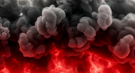 Poster - Abstract Smoke and Fire Background Red and Black Swirling Clouds for Design Projects Visual Effects and Artistic Compositions