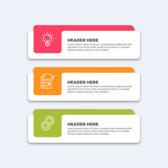 Wall Mural - three colorful infographic boxes.