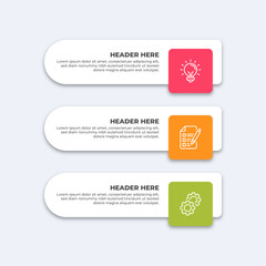 Wall Mural - Three colorful infographic boxes.
