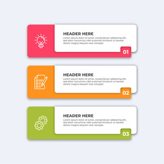 Wall Mural - Three colorful infographic boxes.