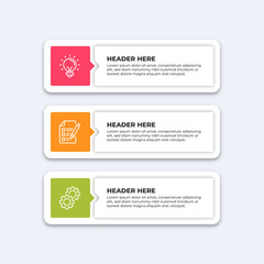 Wall Mural - Three colorful infographic boxes.