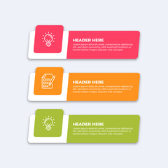 Wall Mural - Three colorful infographic boxes.