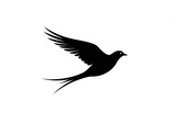 Silhouette of a flying swallow bird