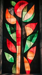 Poster - Colorful stained glass art, church