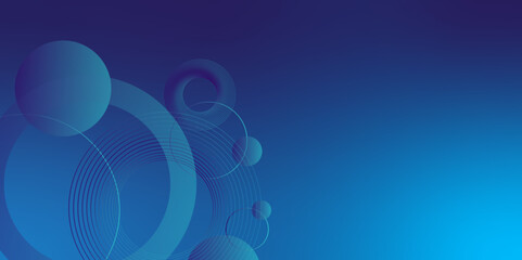 Poster - modern abstract gradian background with transparent layers circle shape with shadow. blue and color 
