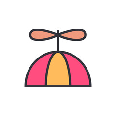 Poster - Propeller hat colored icons, minimalist vector illustration ,simple transparent graphic element .Isolated on white background