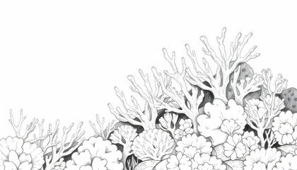 Poster - Abstract Black And White Floral Design
