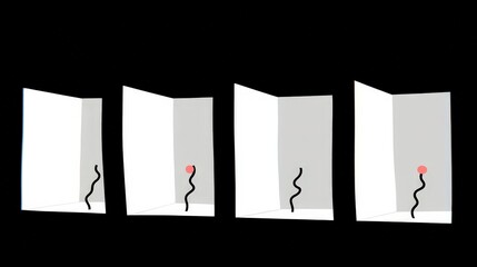 Poster - Abstract Minimalist Art  Glitch Style Panels  Shadow  Shapes  Design